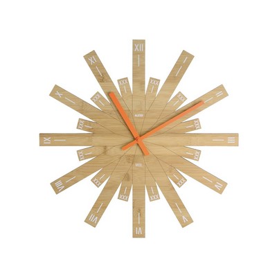 raggiante orologio da parete in legno di bambà¹